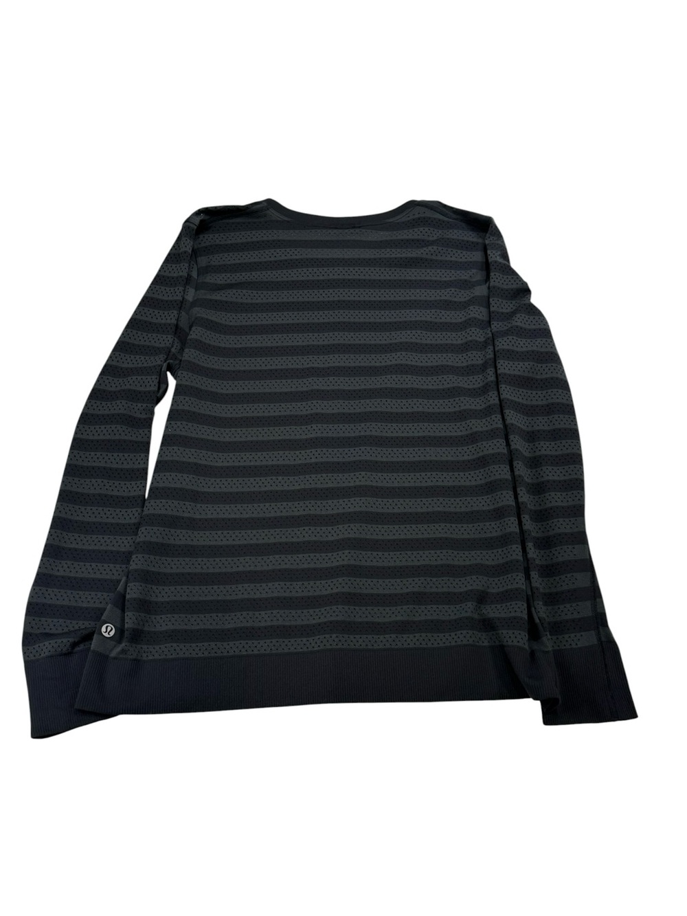 Lululemon Breeze Long Sleeve Top *Stripe Black & Grey Size 10 Run Relaxed Fit - Picture 5 of 8